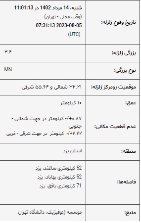 زلزله+یزد